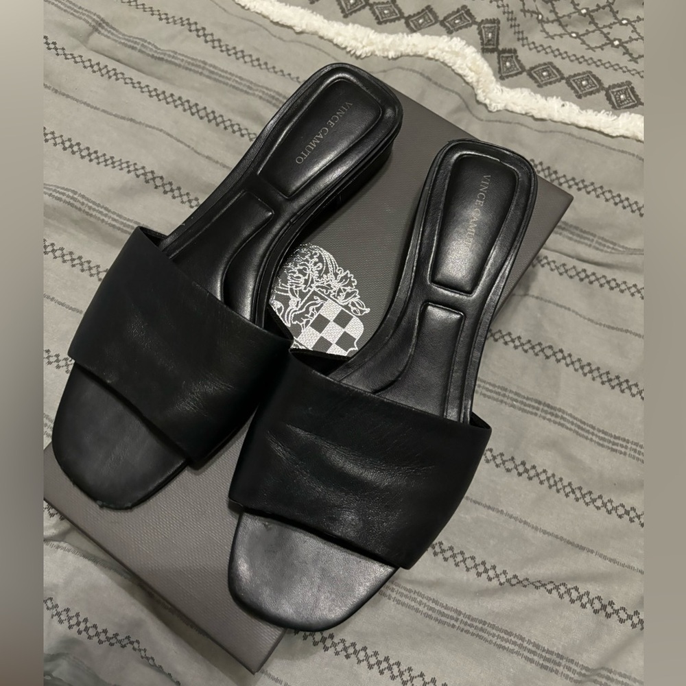 Vince Camuto Leather Slide Sandals - Cheleah size 9 with box worn several times